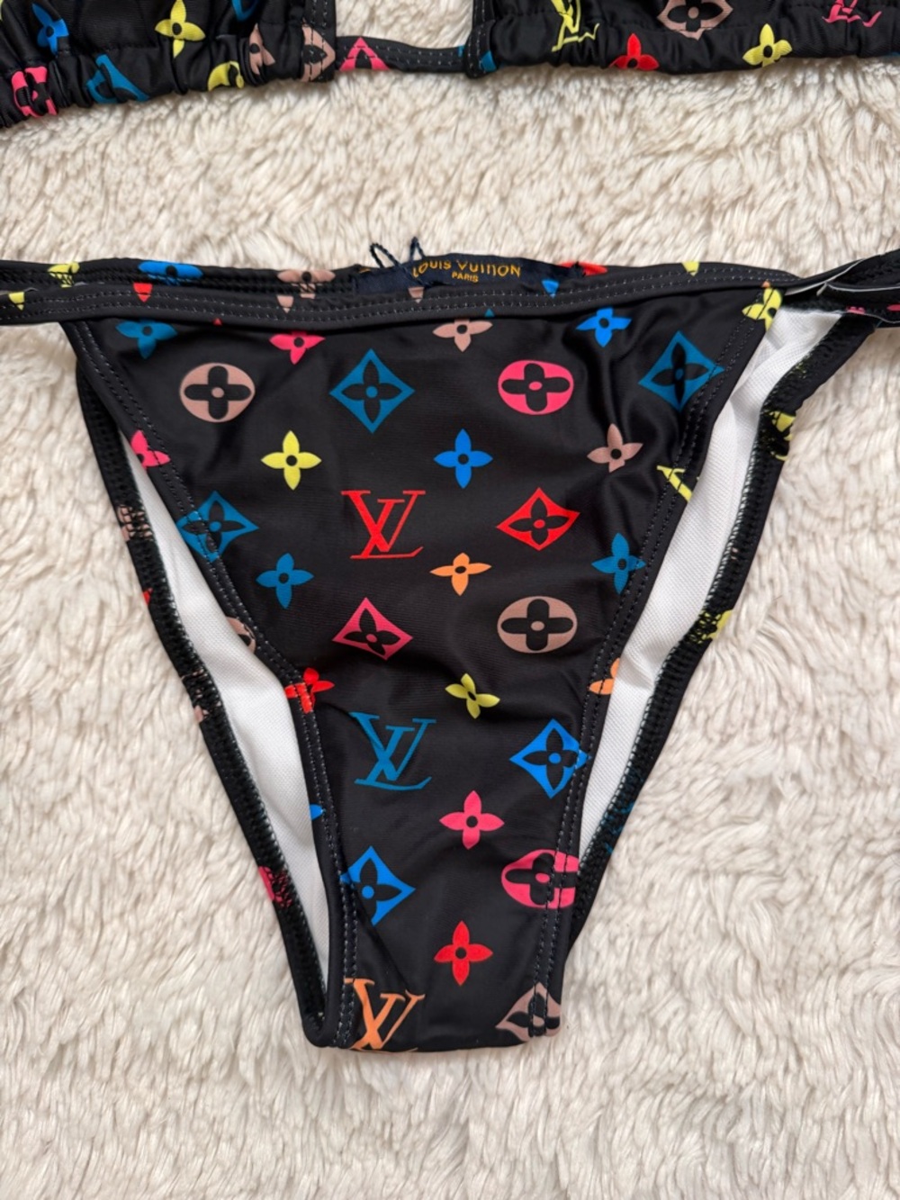 Louis Vuitton Black Multicolor Bikini Set size medium - Picture 4 of 5